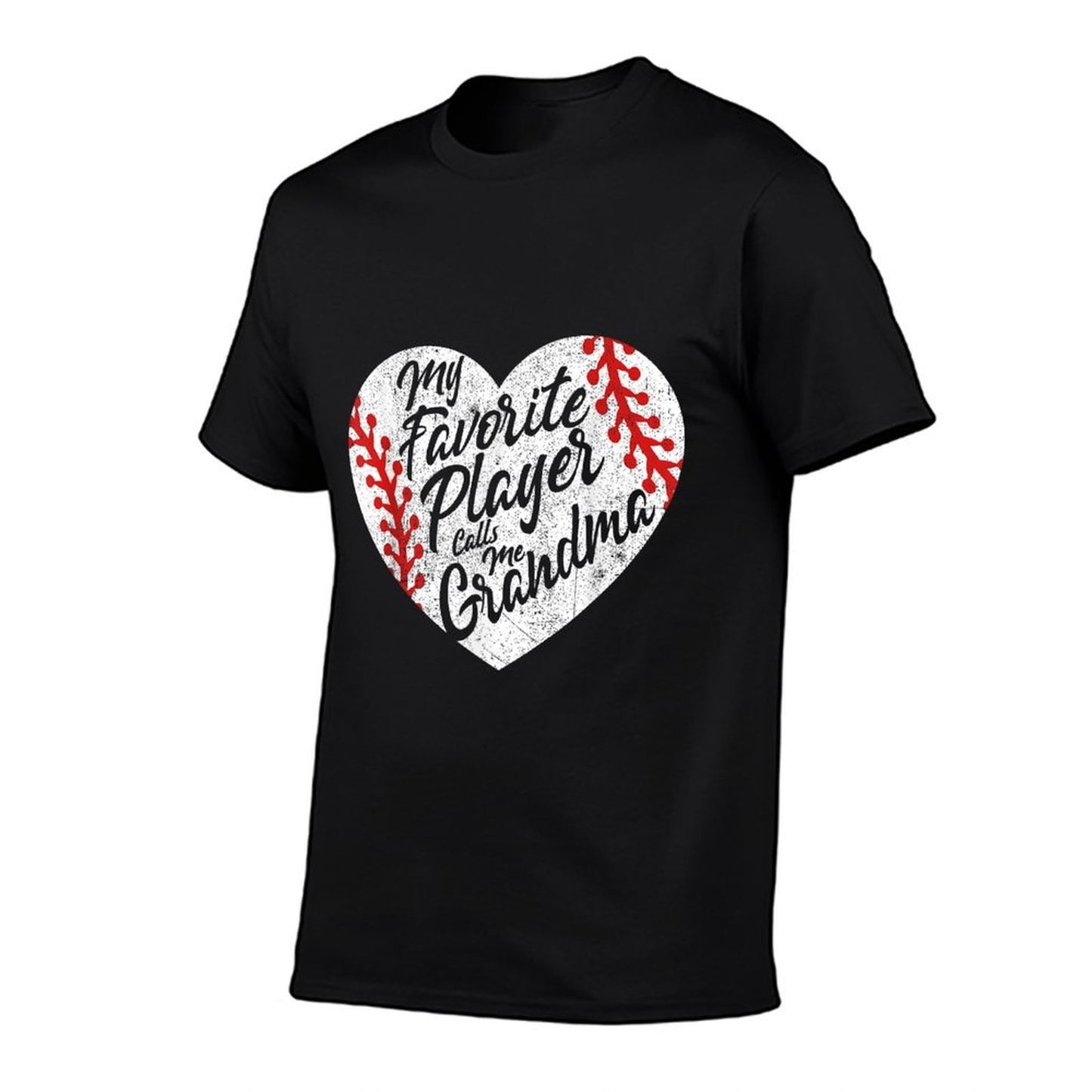 My Favorite Player Calls Me Grandma Baseball Heart Women's  Oversized Silhouette T-Shirt
