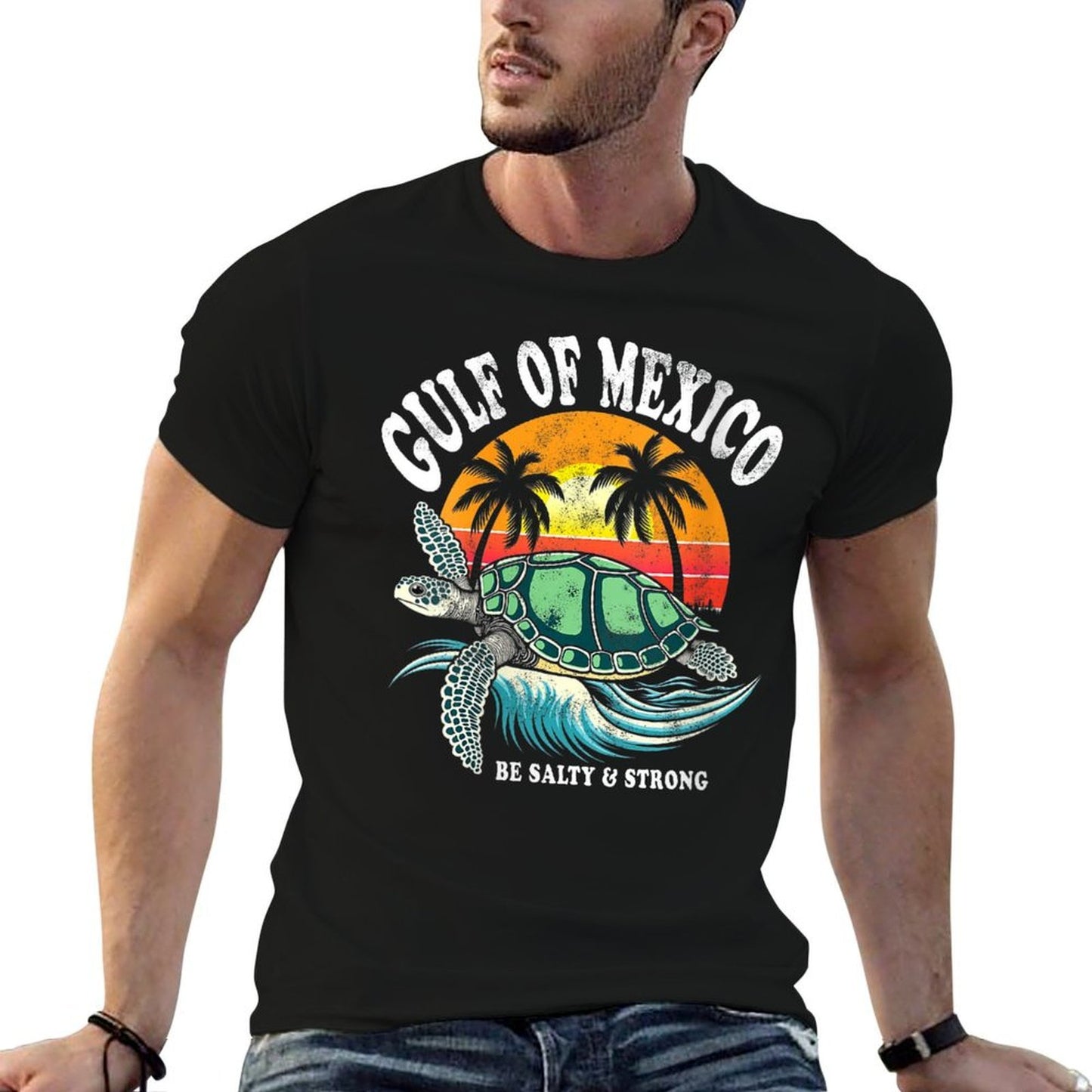 Womens Retro Vintage Turtle Gulf of Mexico Be Salty And Strong  Classic T-Shirt
