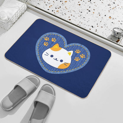 Cat Heart  Repositionable Bath Mat