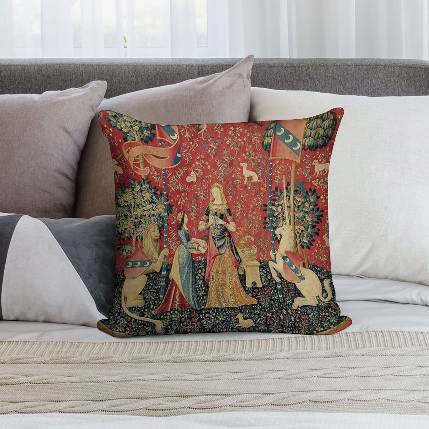 The Lady And The Unicorn À Mon Seul Désir Soft Easy Maintenance Throw Pillow