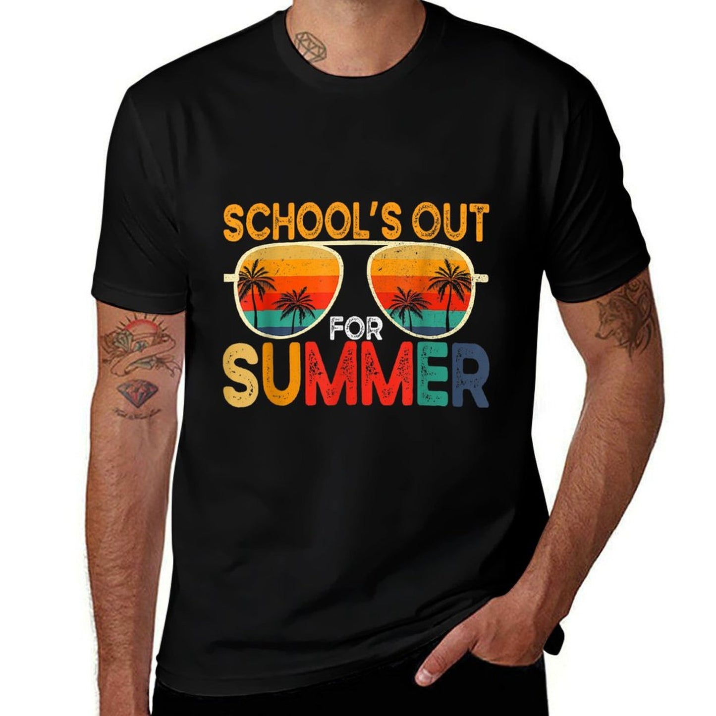 Retro Schools Out For Summer Last Day Of School Teacher Boy  Graphic-printed T-Shirt