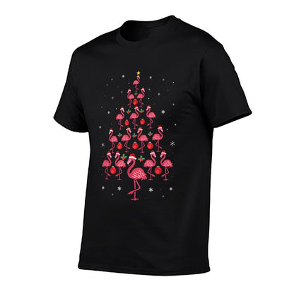Pink Flamingo Christmas Tree Cute Flamingos Xmas Holiday  Versatile T-Shirt
