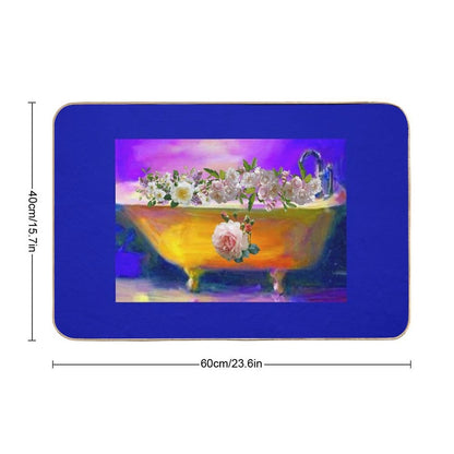 Claw Foot Tub Floral  Slip-Resistant Bath Mat