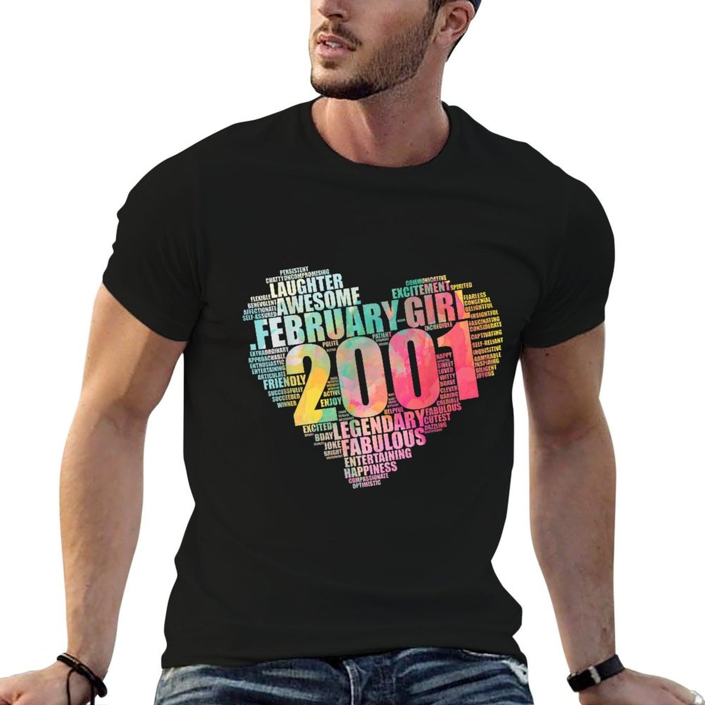 FEBRUARY GIRL 2001 Awesome Fabulous Big Heart 21st Birthday  Odor-resistant T-Shirt