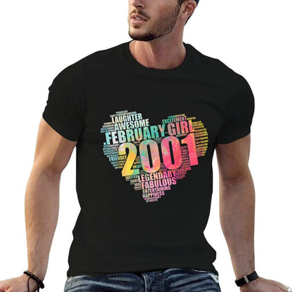 FEBRUARY GIRL 2001 Awesome Fabulous Big Heart 21st Birthday  Odor-resistant T-Shirt