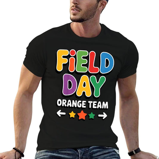 Kids Boys Field Day Orange Team Teacher Field Day Games  High-quality Stitching T-Shirt