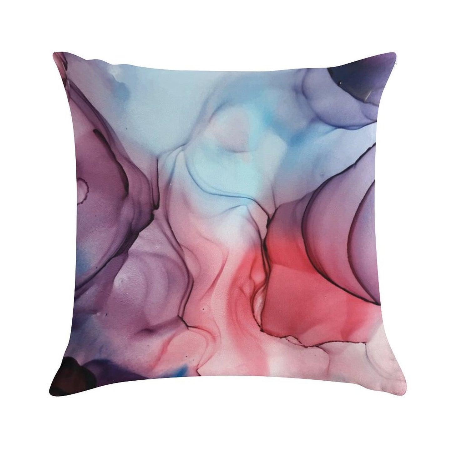 Flame Fired Alcohol Ink Painting Soft Reinforced Edging Throw Pillow