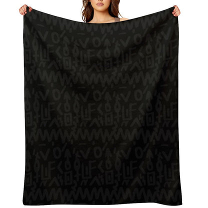 Black Pattern All-season Throw Blanket