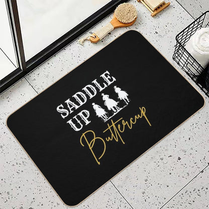 Saddle Up Buttercup - Western Cowboy Cowgirl Rodeo  Repositionable Bath Mat
