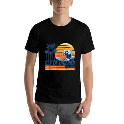 Gulf Of USA America Est 2025 Retro Vintage Gulf Of Mexico Trendy Pattern T-Shirt