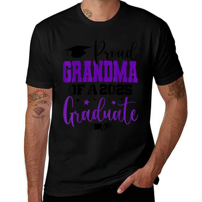 Graduation 2025 Grandma Of A Class Of 2025 Graduate  Ribbed Collar T-Shirt