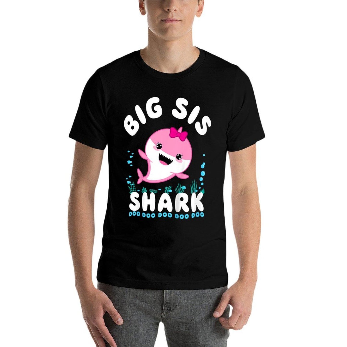 Big Sis Shark Big Sister Kawaii Comfortable T-Shirt