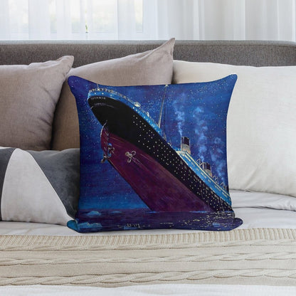 Titanic Sinking Soft Decorative Cover Throw Pillow