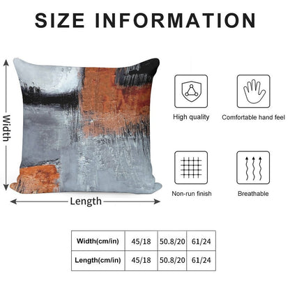 Black Orange Abstract Soft Decorative Cover Throw Pillow