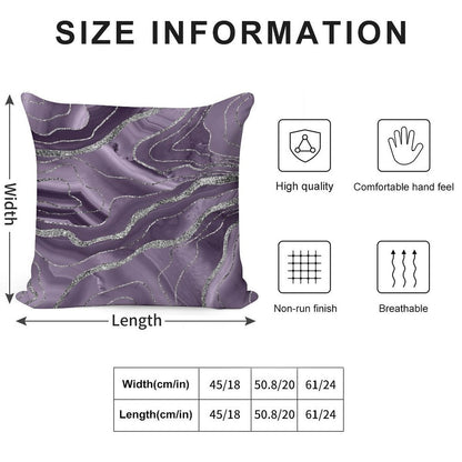 Lavender Agate Silver Glam #1 (Photo of Glitter Only - Not Reflective) Soft Durable Construction Throw Pillow