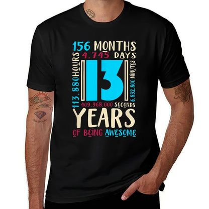 13th Birthday for Kids Gift Age 13 Year Old Boys Girls  Slim-fit Cut T-Shirt