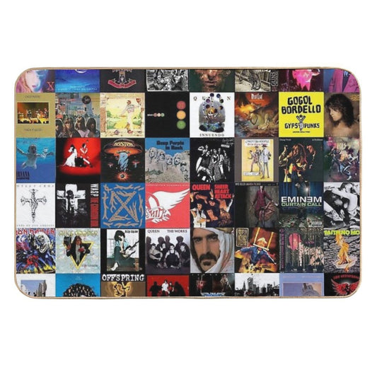 Retro Album Cover Collage Durable Bath Mat