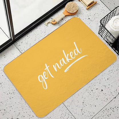 Get Naked Funny Bathroom Graphic  Absorbent Bath Mat