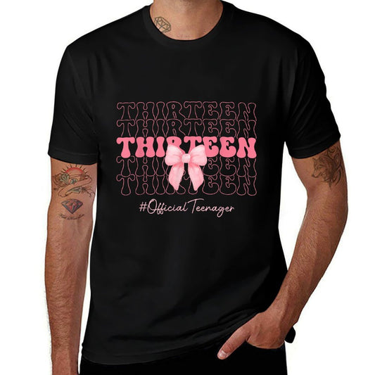13 Year Old Officialnager 13th Birthday Girl Coquette  Rolled Sleeves T-Shirt