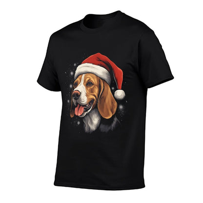 Beagle Dog - Christmas Funny Santa Holiday Men Women  Slim-fit Cut T-Shirt