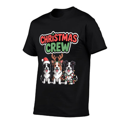 Christmas Crew Xmas Puppy Dog Funny Christmas Border Collie  Tagless Design T-Shirt