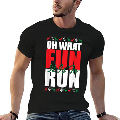 Oh What Fun It Is To Run Xmas Santa Runner Funny Running  Quick-drying T-Shirt