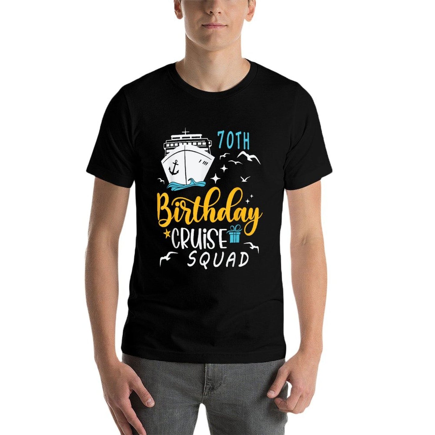 70th Birthday Cruise Squad Gifts 2025 Matching Party Family  Trendy Pattern T-Shirt