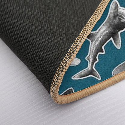 Infinity Sharks  Oceanic Whitetip Shark, Basking Shark, Whale Shark Durable Bath Mat
