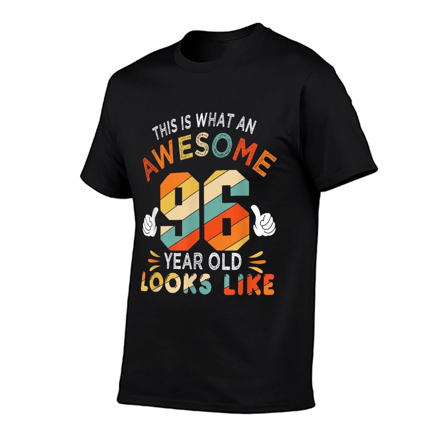 96th Birthday Gifts For 96 Years Old Awesome Looks Like  Ribbed Collar T-Shirt