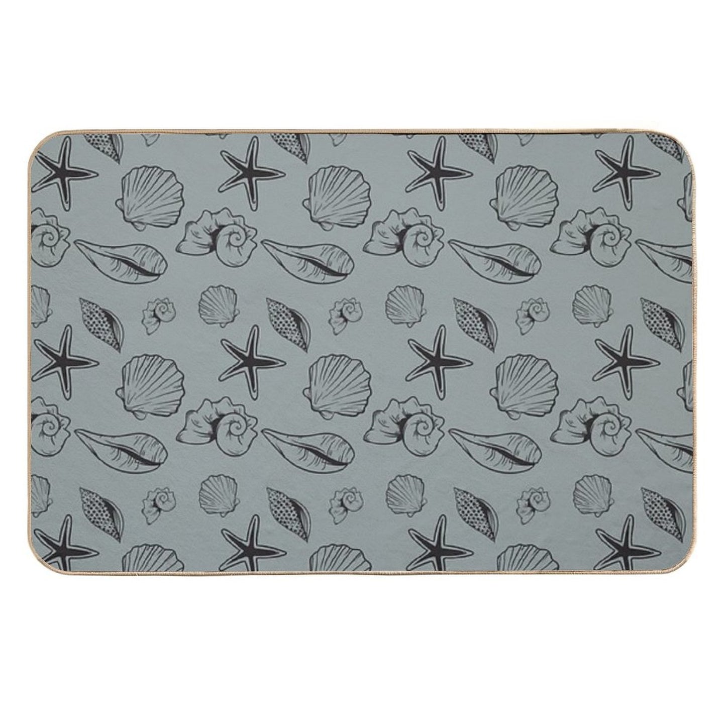 The Dark Sage Green Shells  Anti-Trip Bath Mat