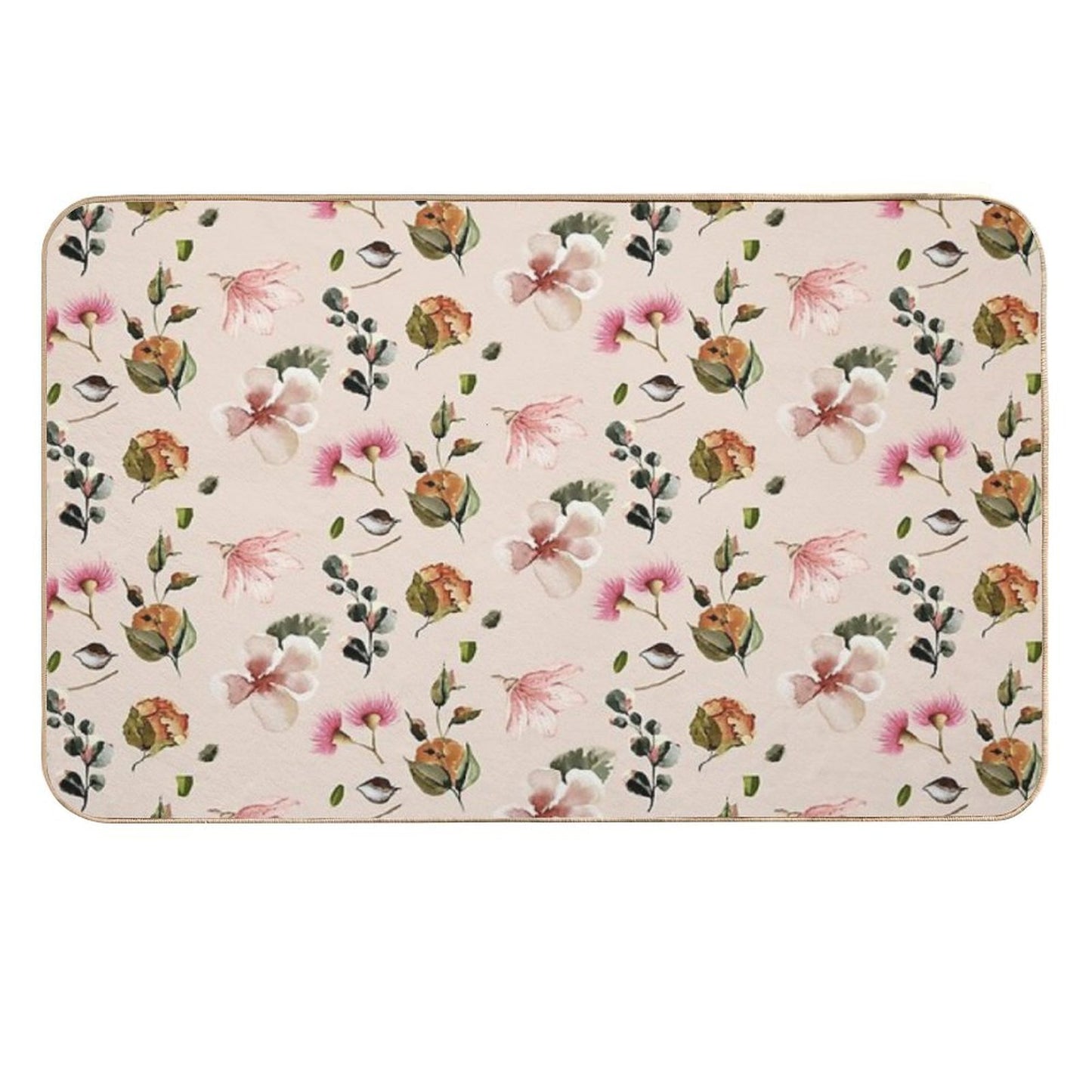 Vintage Floral Pattern  Stain-Proof Bath Mat