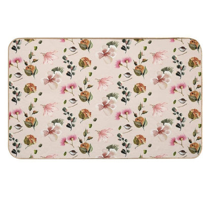 Vintage Floral Pattern  Stain-Proof Bath Mat