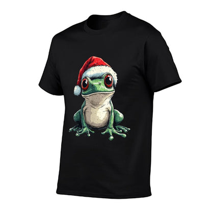 Funny Xmas Frog Lovers Pajama Frog Santa Hat Christmas  Versatile T-Shirt