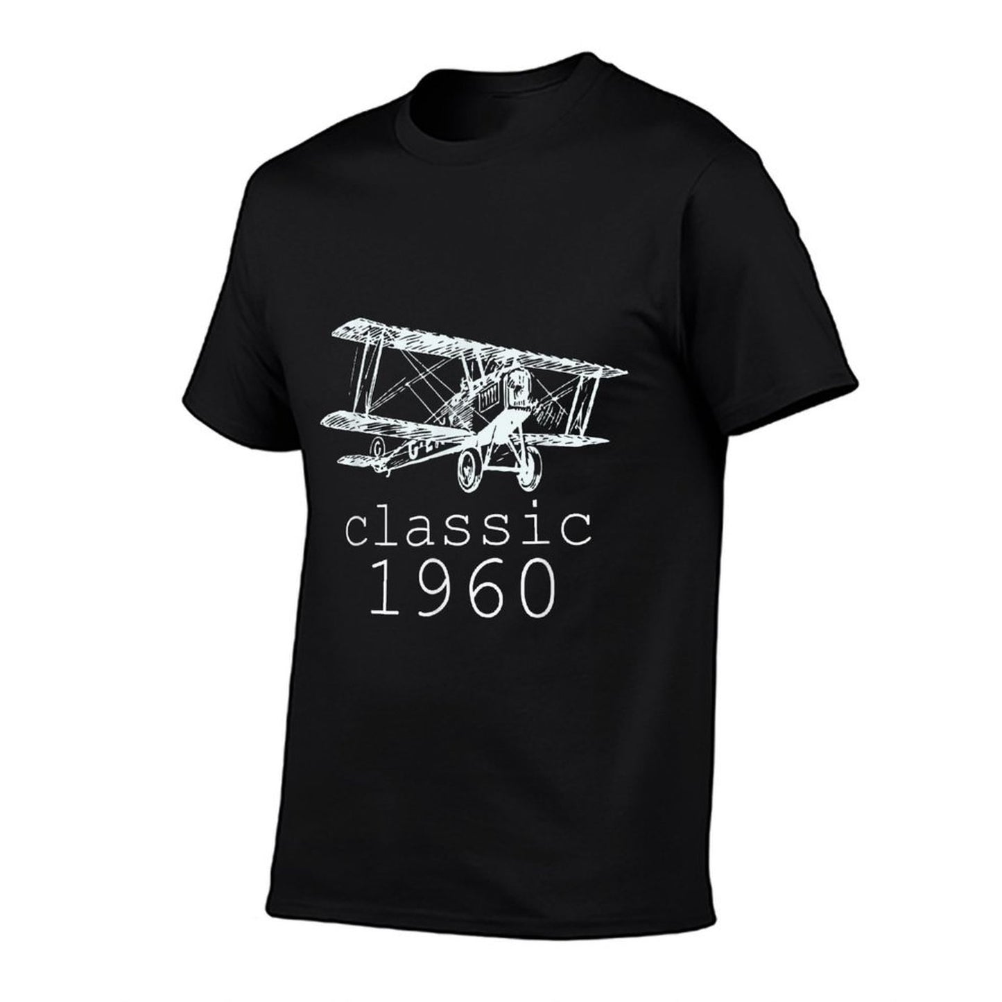 Classic 1960 Vintage Biplane Aviation 65th Birthday  Rolled Sleeves T-Shirt