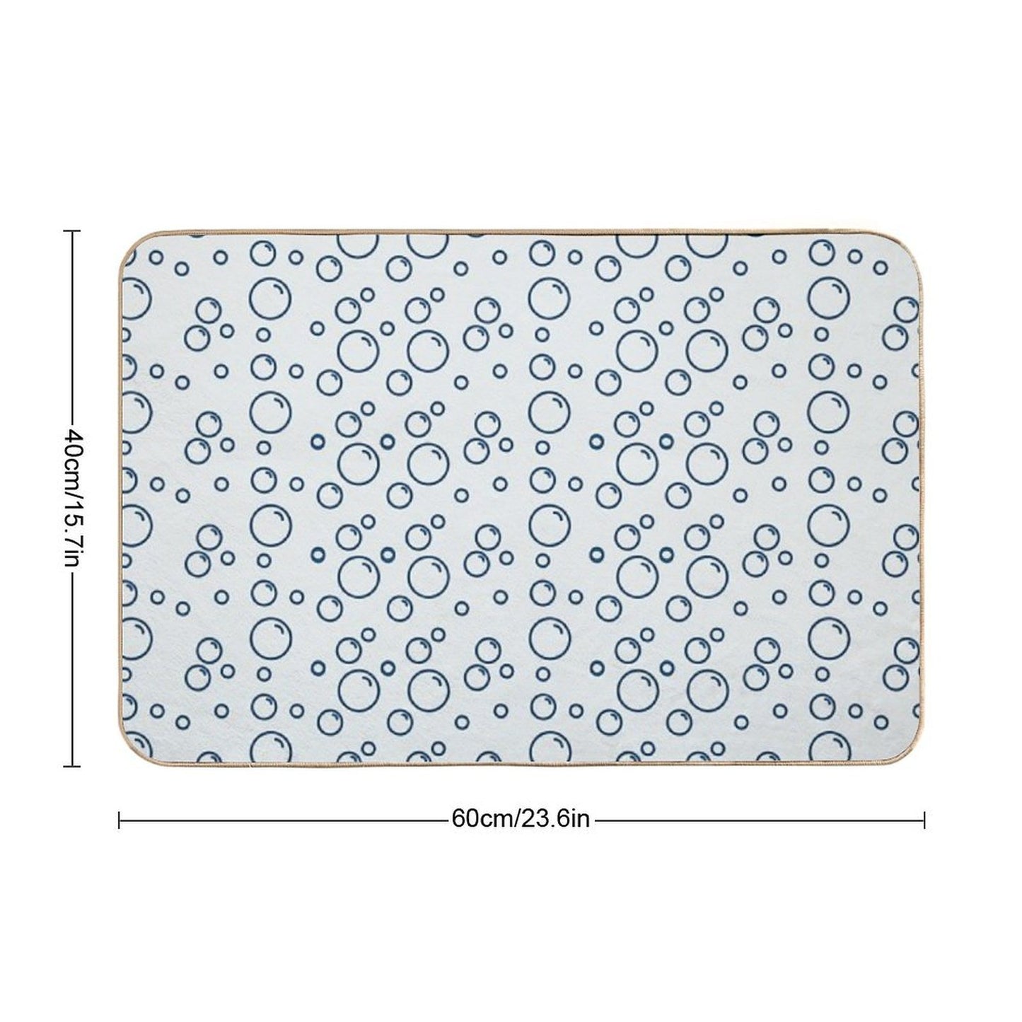 Blue Bubbles Pattern  Easy To Clean Bath Mat