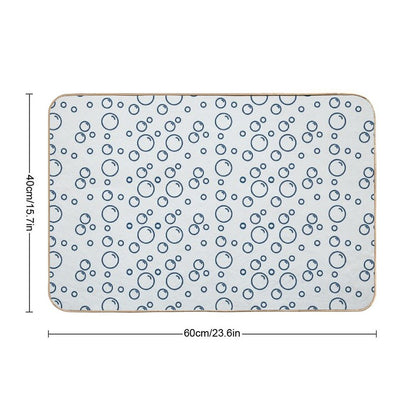 Blue Bubbles Pattern  Easy To Clean Bath Mat