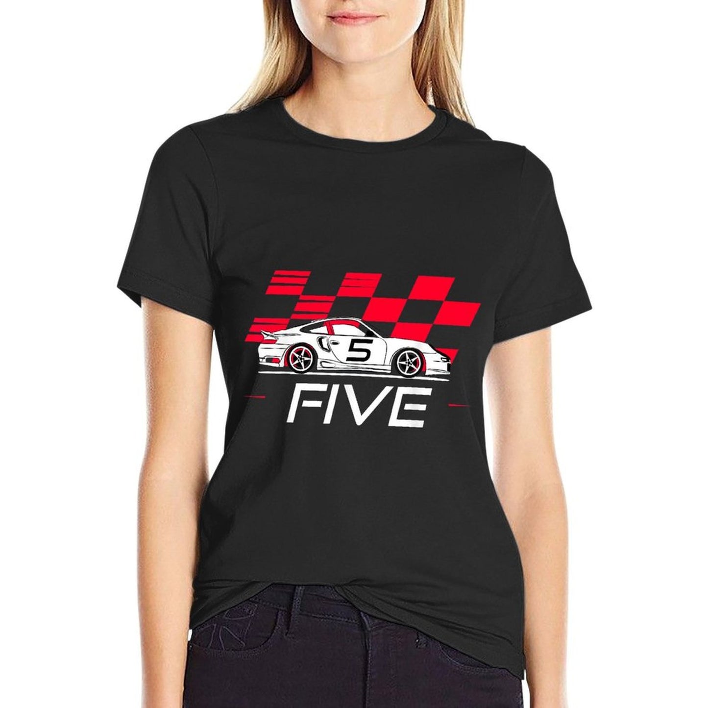 Race Car 5th Birthday Five Year Old Boy Party  Lightweight T-Shirt