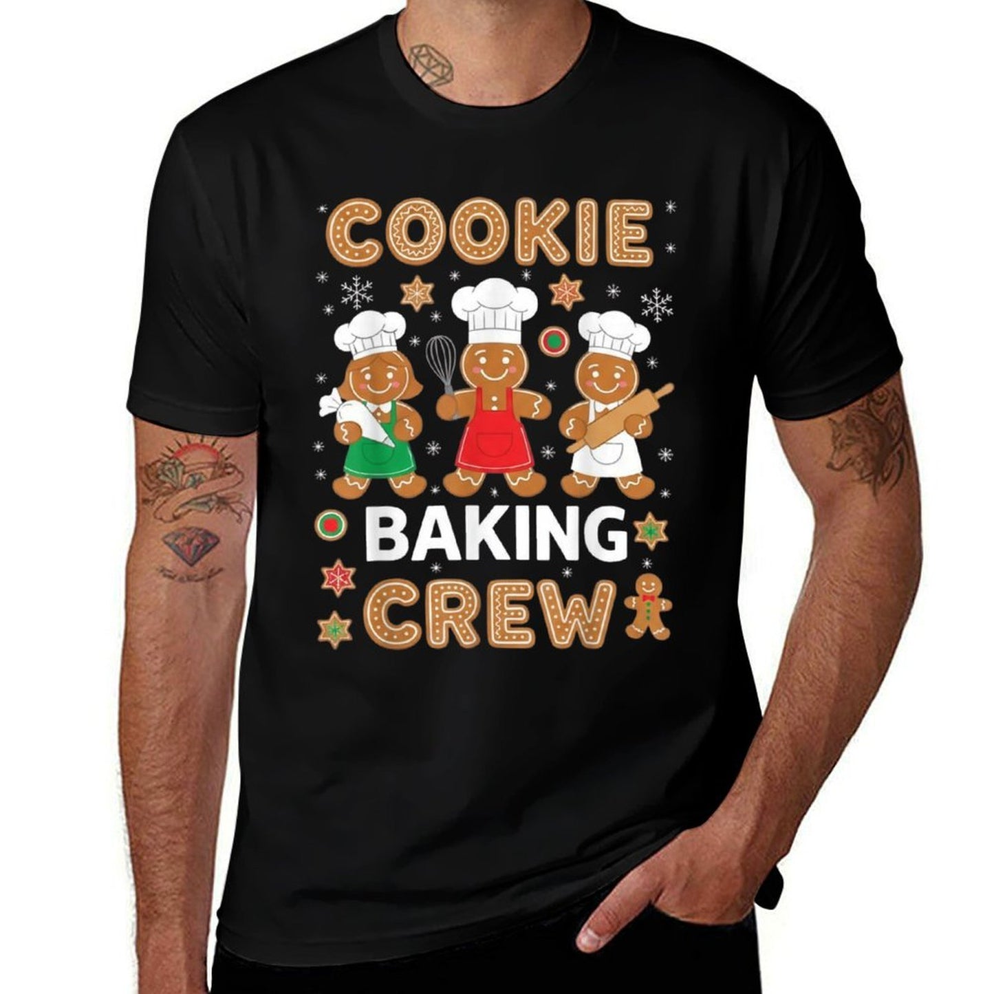 Cookie Baking Crew Christmas Gingerbread Family Matching T-S  Polyester Blend T-Shirt