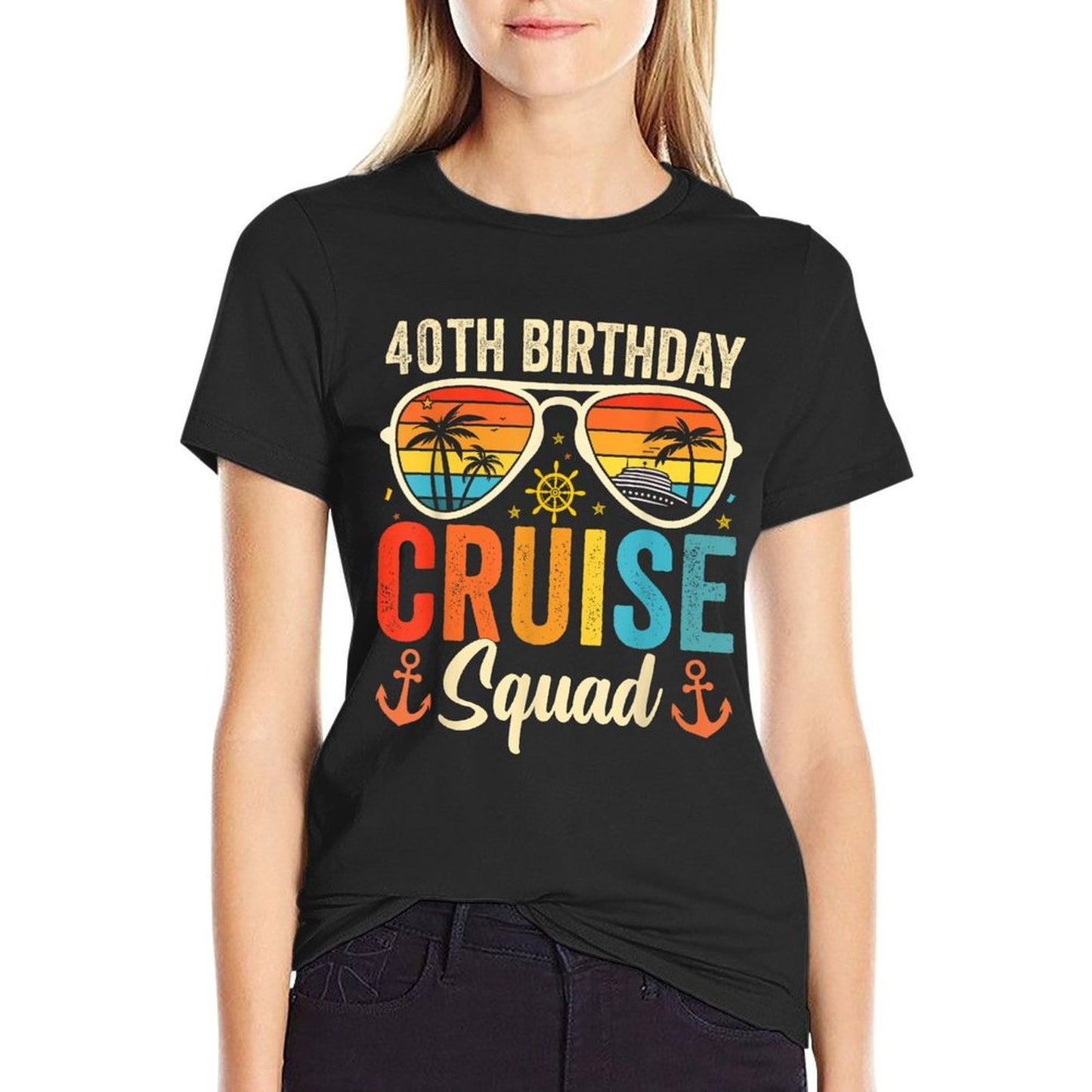 40th Birthday Cruise Squad Gifts 2025 Matching Party Family  Affordable Price T-Shirt