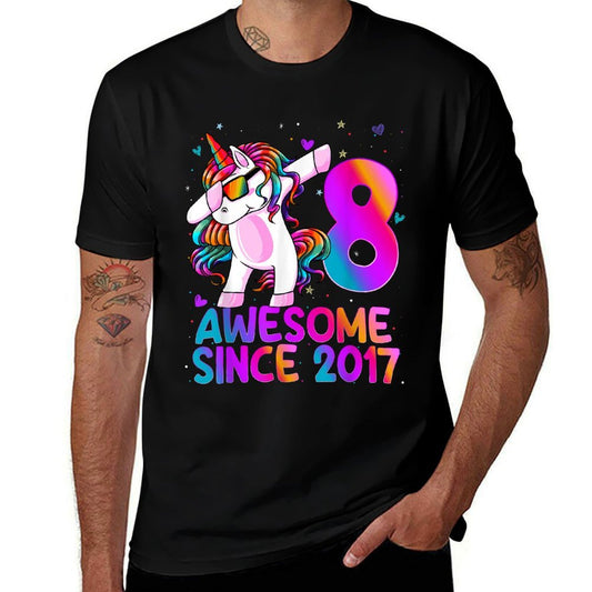 Dabbing Unicorn 8 Year Old 8th Birthday Girl Unicorn Party  Classic T-Shirt