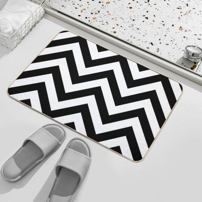 Zigzags Pattern Black & White  Multi-Purpose Bath Mat