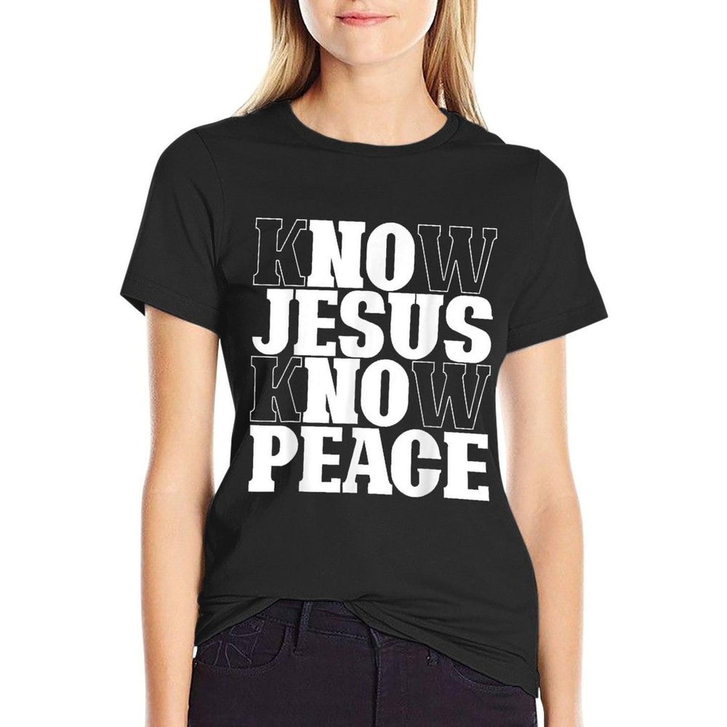 Know Jesus Know Peace Religion God Church Christian Gifts  Rolled Sleeves T-Shirt