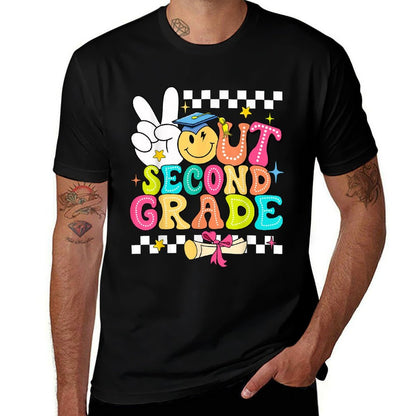 Peace Out Second Grade Graduation Last Day School 2nd Grade  Stretchy T-Shirt