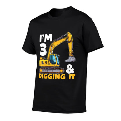Kids Construction Truck 3rd Birthday Boy Excavator BDay  Eco-friendly Material T-Shirt