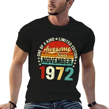 50 Year Old Men Women Vintage November 1972 50th Birthday  Graphic-printed T-Shirt