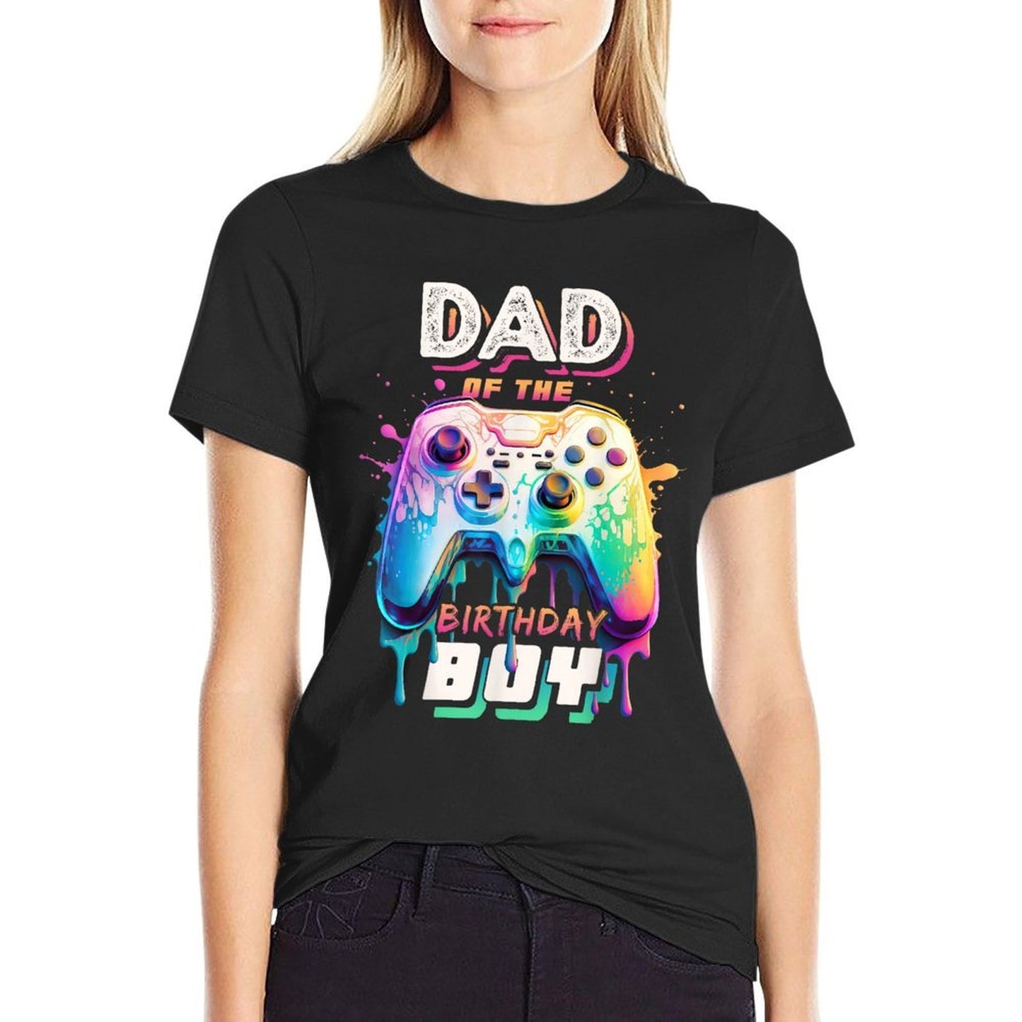 Dad of The Birthday Boy Matching Video Game Birthday Party  Moisture-wicking T-Shirt