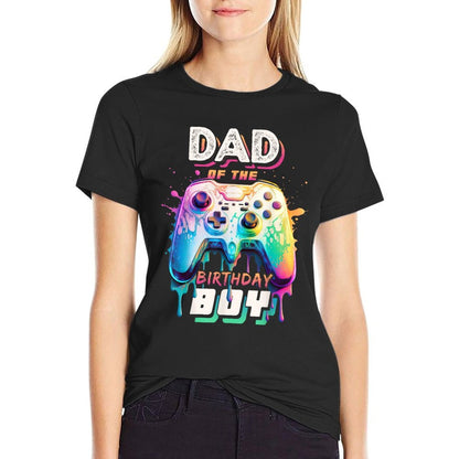 Dad of The Birthday Boy Matching Video Game Birthday Party  Moisture-wicking T-Shirt