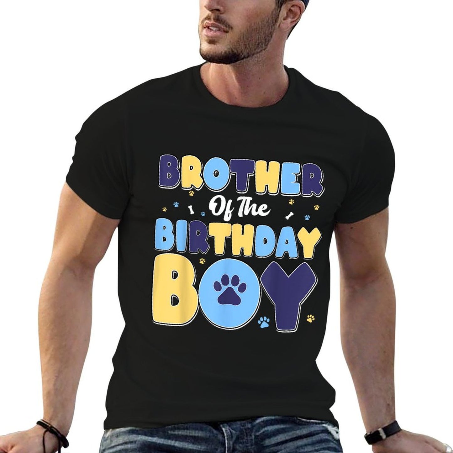 Brother Of The Birthday Boy Matching Family Party Dog Lover  Eco-friendly Material T-Shirt