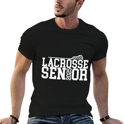 Class of 2025 Lacrosse Senior Night  Ribbed Collar T-Shirt