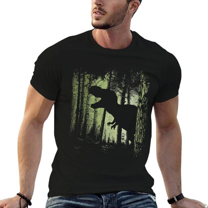Womens T-Rex Shadow in Twilight Forest Tyrannosaurus Silhouette  Classic T-Shirt